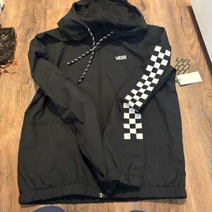 Vans Black Raincoat with Checkered Sleeve
